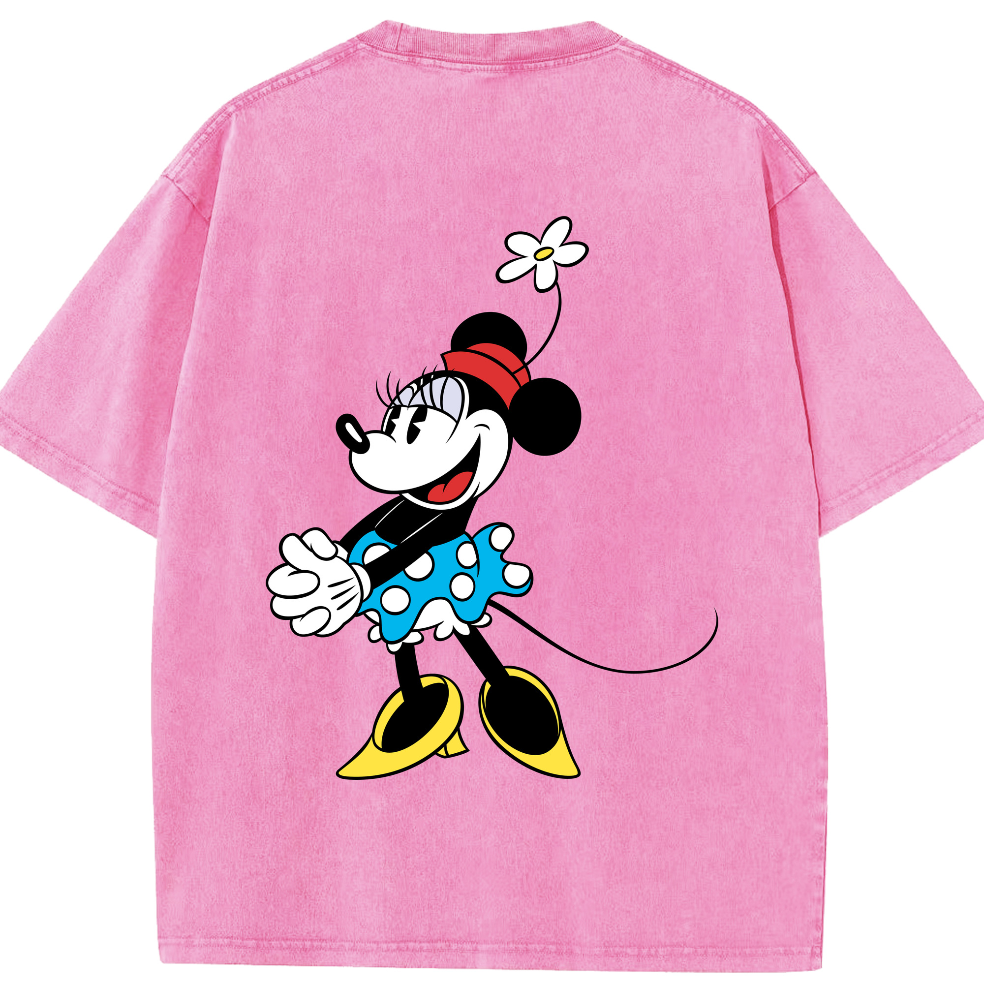 （画像用） ミッキーマウス Mickey Mouse 綿100% ヴィンテージ風 半袖Tシャツ（背面プリント）